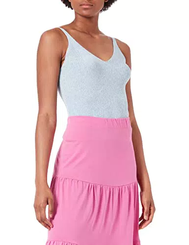 ONLY Damen Onllina S/L KNT Noos Top, Cashmere Blue/Detail:w. Melange