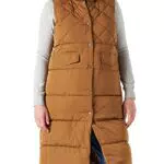 ONLY Damen Lange Puffer Weste, Wattierte Stepp Übergangsjacke