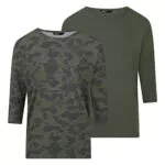 ONLY ONLGLAMOUR 3/4 Ärmel Basic Shirt Rundhals Loose Fit Langarmshirt