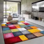 Paco Home Teppich Wohnzimmer Kinderzimmer Bunt Kurzflor Moderne 3D Optik Kariert Geometrische Muster