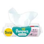 Pampers Sensitive Feuchttücher - Sanfte Reinigung ohne Duft für empfindliche Haut