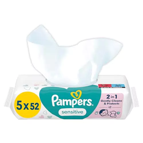Pampers Sensitive Feuchttücher - Sanfte Reinigung ohne Duft für empfindliche Haut