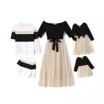 PATPAT Familien Outfit Set Langarm - Mutter Tochter Partnerlook Kleid