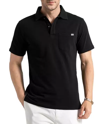 Poloshirt Herren Kurzarm 100% Baumwolle mit Brusttasche - Regular Fit