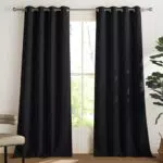 PONY DANCE Verdunklungsvorhänge mit Ösen Thermovorhang gegen Kälte und Hitze Ösenschal 2er Set H 175 x B 140 cm Blickdichte Gardinen Schlafzimmer Curtains Blackout Vorhang Wärmeisolierend