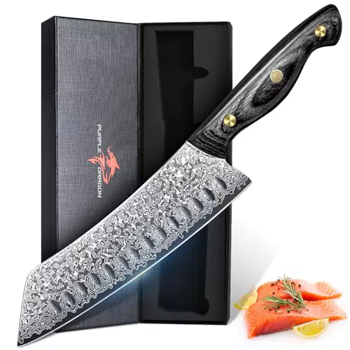 Purple Dragon Kiritsuke Messer – japanisches Kochmesser mit Holzgriff, handgeschmiedet
