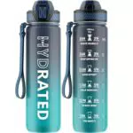 QLUR Trinkflasche, 1L BPA-Frei Tritan Wasserflasche mit Strohhalm