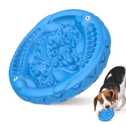 RUXAN Unzerstörbares Hundespielzeug für Aggressive Kauer - Langsame Fütterung Mit Milchgeschmack - Naturkautschuk Interaktives Spielzeug für Mittlere/Große Hunde
