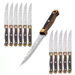 SanheKit Steakmesser Set - Geschmiedete Klingen aus deutschem Edelstahl mit Holzgriff