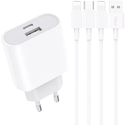 Piarhlie 20W Schnellladegerät mit 2M USB-C Ladekabel für iPhone 14-6S