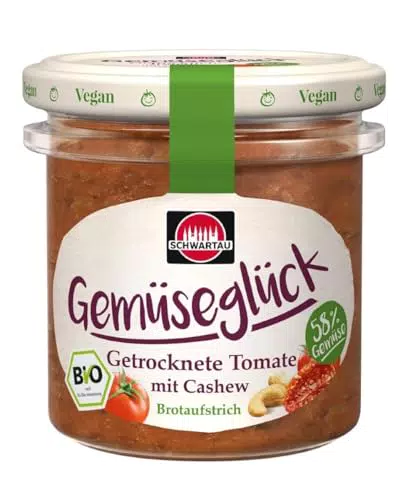 Schwartau Gemüseglück Getrocknete Tomate mit Cashew – Veganer Bio-Aufstrich