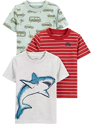 Carter's Baby Jungen Kurzarm-T-Shirt, Blau Streifen - Größe 2 Jahre