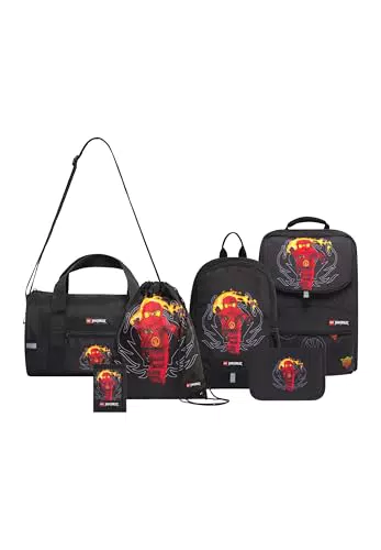 SKANDO BAGS Lego Ninjago Schulranzen Set für Jungen und Mädchen der 1. Klasse