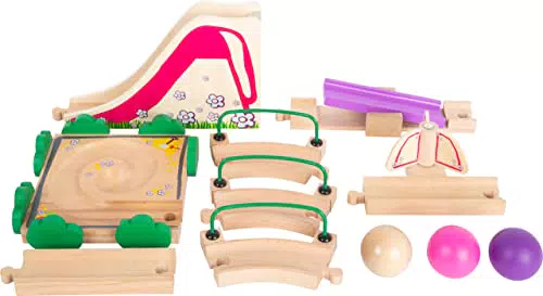 small foot Kugelbahn Junior aus Holz mit flexiblen Elementen für Kinder ab 18 Monaten