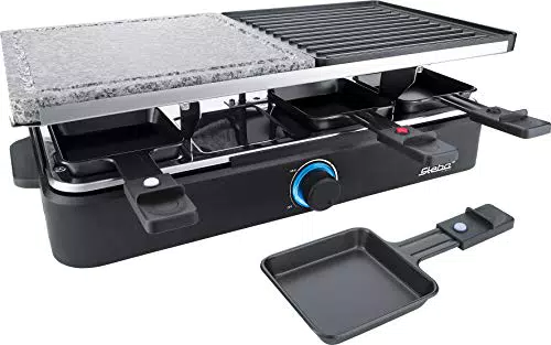 Steba Multi-Raclette RC 18 mit Natursteingrillplatte und antihaftbeschichteten Pfännchen