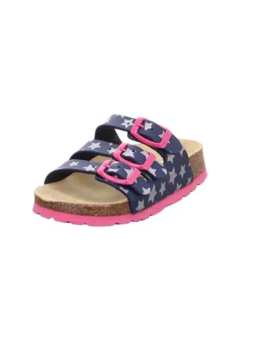 Superfit Mädchen Fussbettpantoffel Pantoffeln, BLAU 8400