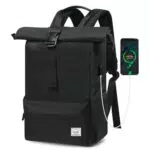 TANTOMI Rolltop Rucksack unisex, wasserdichter Laptop-Rucksack für Schule und Freizeit
