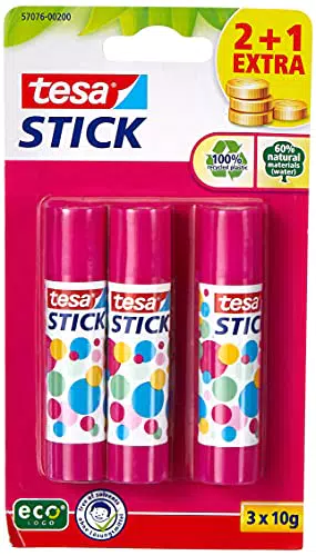 tesa Stick ecoLogo - Geruchsneutraler Klebestift für Papier und Pappe, umweltschonend