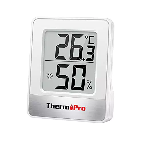 ThermoPro TP49W-4 digitales Mini Thermo-Hygrometer Thermometer Raumthermometer 4 er innen Temperatur und Luftfeuchtigkeitmessgerät mit Smiley-Indikator