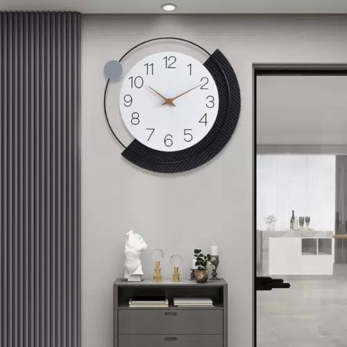 TOHOOYO Moderne Metall Wanduhren - Silent Quarzuhr für Wohnzimmer und Küche