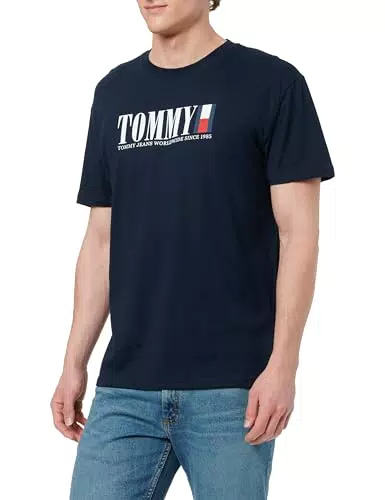 Tommy Jeans Herren T-Shirt Flag Tee Regular Fit