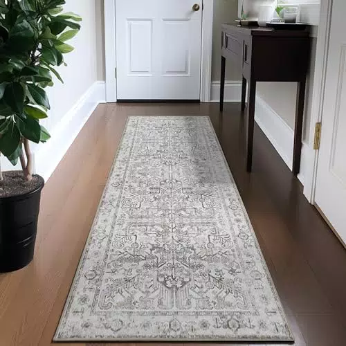 TOPICK Vintage Teppich für Wohnzimmer, rutschfest und waschbar, 90x150cm