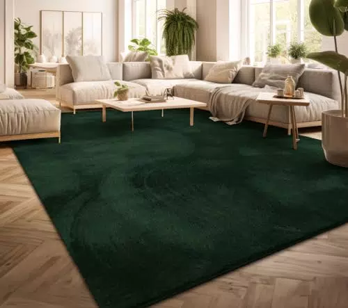 TT Home Teppich Wohnzimmer Kurzflor Einfarbig Modernes Design Waschbar