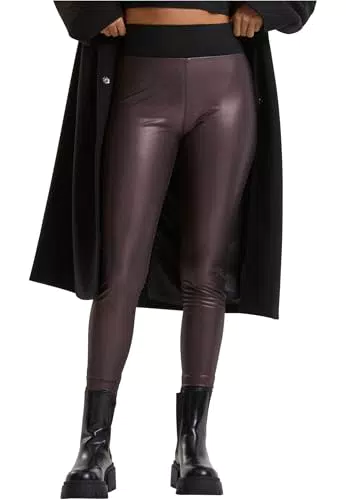 Urban Classics Damen Faux Leder Hohe Taille Leggings