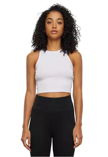 Urban Classics Damen Cropped Rib Top aus Bio-Baumwolle - Bauchfreies Design