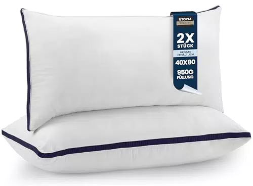 Utopia Bedding Kopfkissen - Gebürsteter Stoff, Atmungsaktive Premium Qualität