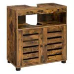 VASAGLE Waschbeckenunterschrank mit 2 Lamellentüren, Badezimmerschrank BBK04BX