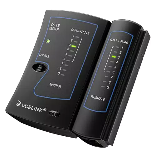 VCELINK Kabeltester für RJ45 und RJ11 – Netzwerktester und Leitungstester