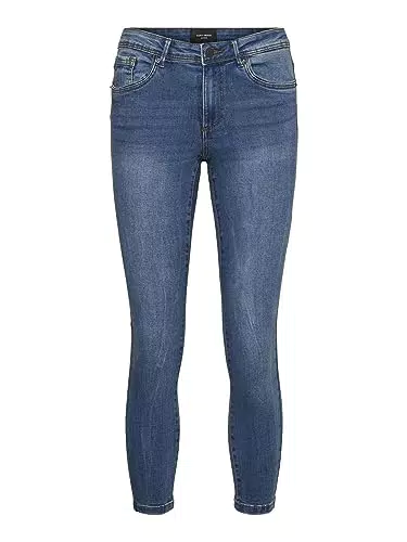 VERO MODA Damen Vmtanya Mr Piping Vi352 Noos Jeans, Light Blue Denim