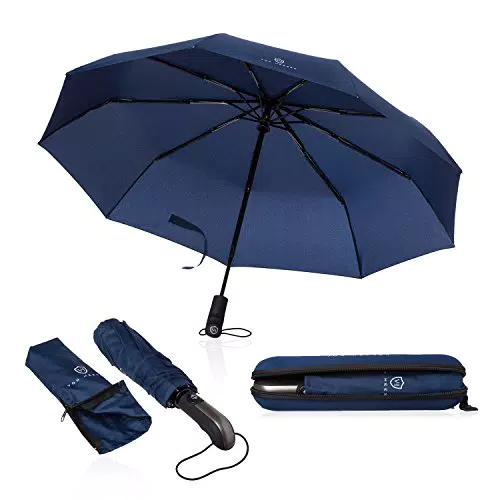 VON HEESEN Sturmfester Regenschirm mit Auf-Zu-Automatik und Teflon-Beschichtung