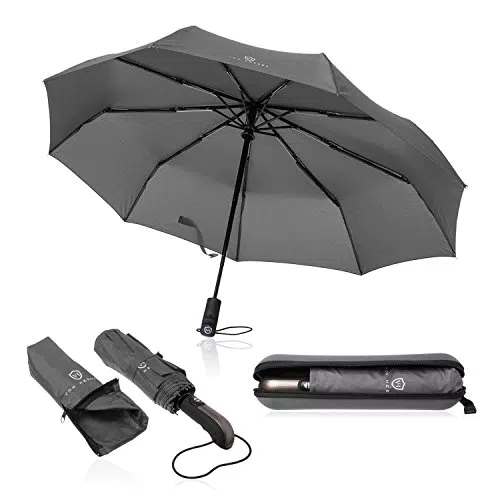 VON HEESEN Sturmfester Regenschirm mit Auf-Zu-Automatik und Teflon-Beschichtung