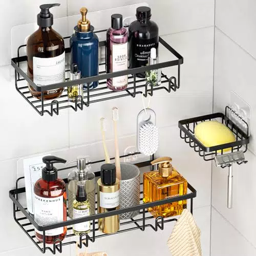 WELDUN Duschablage ohne Bohren – Edelstahl Badregal für Shampoo und Duschgel