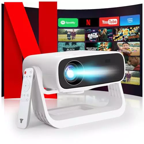 Wielio 2025 Full HD Beamer 1080P, 20000 Lumen, 4K Unterstützung, WiFi 6, Android 11