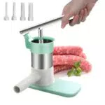 Wurstfüller Edelstahl manuell - Wurstmaschine für den Haushalt mit Füllrohren