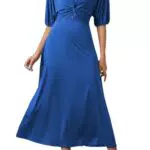 ZIYYOOHY Damen Elegant V-Ausschnitt Wickelkleid mit 3/4 Fledermausärmeln