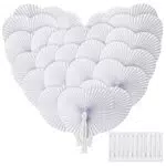 Handfächer Hochzeit - Weiß Papierfächer für Damen und Gäste