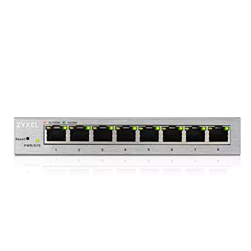 Zyxel GS1200-8 Gigabit Web Managed Switch - Plug & Play mit VLAN, QoS und LAG