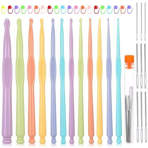 Bastei Ergonomische Häkelnadeln 2-10 mm – Set für Stricken und Basteln