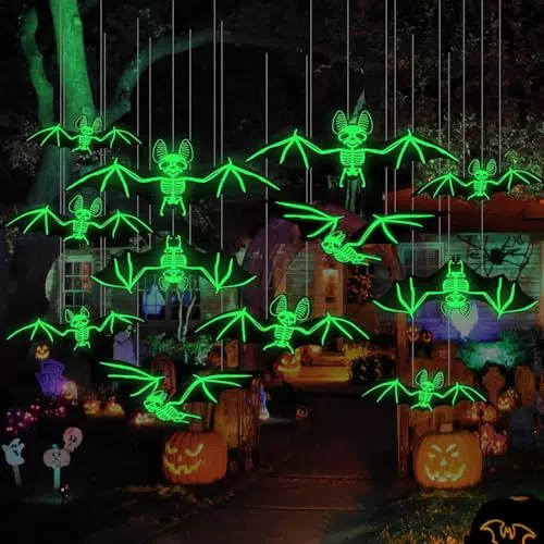 Halloween Deko: Hängende Fledermäuse und Skelette für Innen und Außen