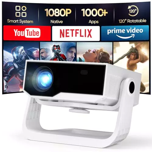 Smart Beamer 4K mit Android 11, Full HD, 25.000 Lumen, WiFi 6, Heimkino