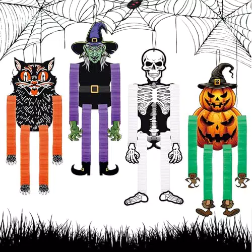 Vintage Halloween Tissue Tänzer – Hängende Papierdeko für Party & Zuhause