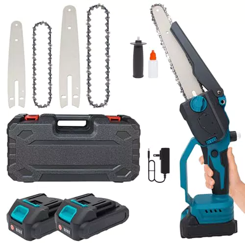 Kabellose Mini-Kettensäge mit bürstenlosem Motor für Baumschnitt und Holzarbeiten