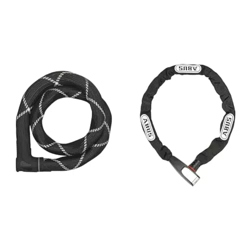 ABUS Kettenschloss Iven Chain 8210 - Fahrradschloss aus gehärtetem Stahl - Schwarz