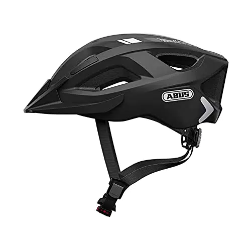 ABUS Stadthelm Aduro 2.0 - Allround-Fahrradhelm mit Licht - in sportivem Design für den Stadtverkehr - für Damen und Herren - Silber