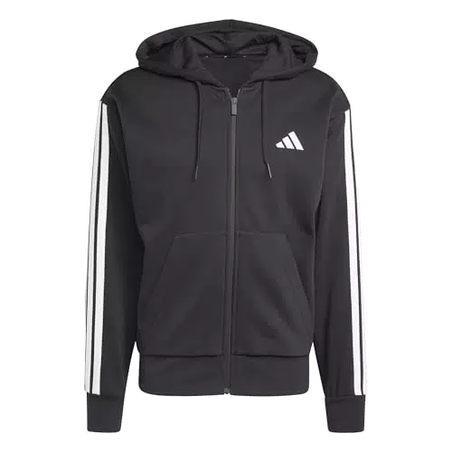 adidas Herren Essential Three Stripes Fleece Zipper Hoodie