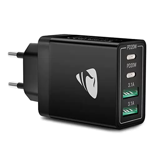 Aioneus USB C Ladegerät 40W Schnellladegerät mit 4 Ports für iPhone und Samsung